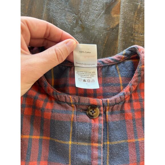Hanna Andersson Size 100 US 4 Plaid Long Sleeve Dress Button Front Large Pockets - Picture 5 of 9